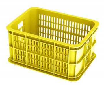 Fietskrat kunststof geel