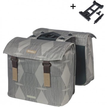 Basil dubbele fietstas elegance mik 4049l rpet taupe mobiele fietsservice