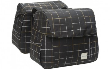 Dubbele fietstas new looxs joli zwart geruit 1