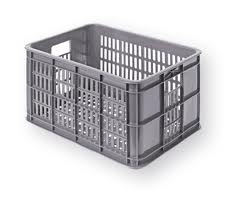 Fietskrat kunststof grijs