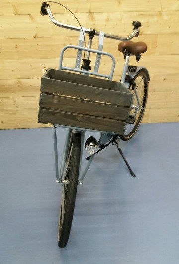 Houten fietskrat donkerbruin 2