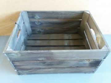 Houten fietskrat donkerbruin grijs 2