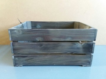 Houten fietskrat donkerbruin grijs