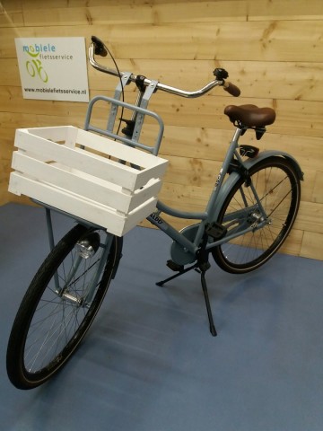 Houten fietskrat kleur wit